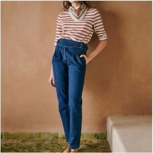 Sezane Franky High Waist Denim Trousers 38